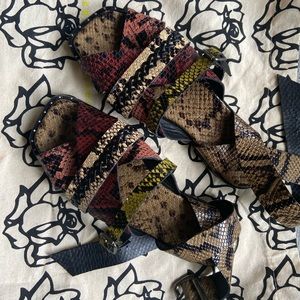 Freda Salvador Clare Embossed Snakeskin Sandals Multicolor